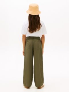 Kids' High-Rise Wide Leg Pant — Battle Green 4