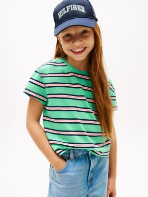 Kids' Stripe Pocket T-Shirt, Tropical Tide Stripes