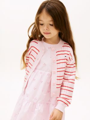 Kids' Striped Pointelle Cardigan