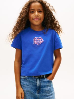 Kids' Heart Logo Stretch T-Shirt, Majesty Blue