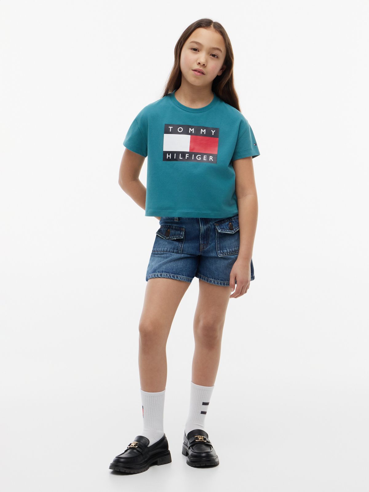 Kids' Flag Graphic T-Shirt — Platinum Teal