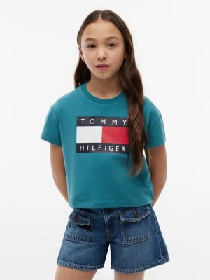 Kids' Flag Graphic T-Shirt, Platinum Teal