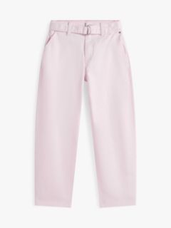Kids' Belted Barrel Pant — Pearly Pink 5