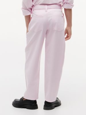 Детские брюки Tommy Hilfiger Belted Barrel Pant, цвет: Розовый — фото 4