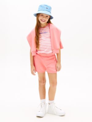 Kids' Glitter Logo T-Shirt & Short Set, Tropical Blush