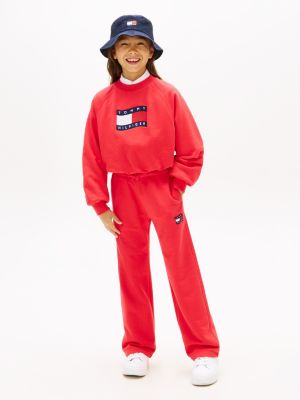 Kids' Wavy Flag Logo Sweatpant, Red Alert