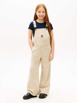 Kids' Wide Leg Stretch Denim Overall