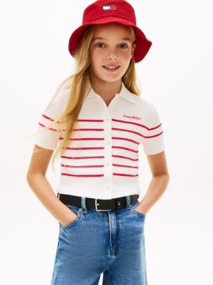 Kids' Striped Ribbed Cardigan Polo from Tommy Hilfiger - $31.15