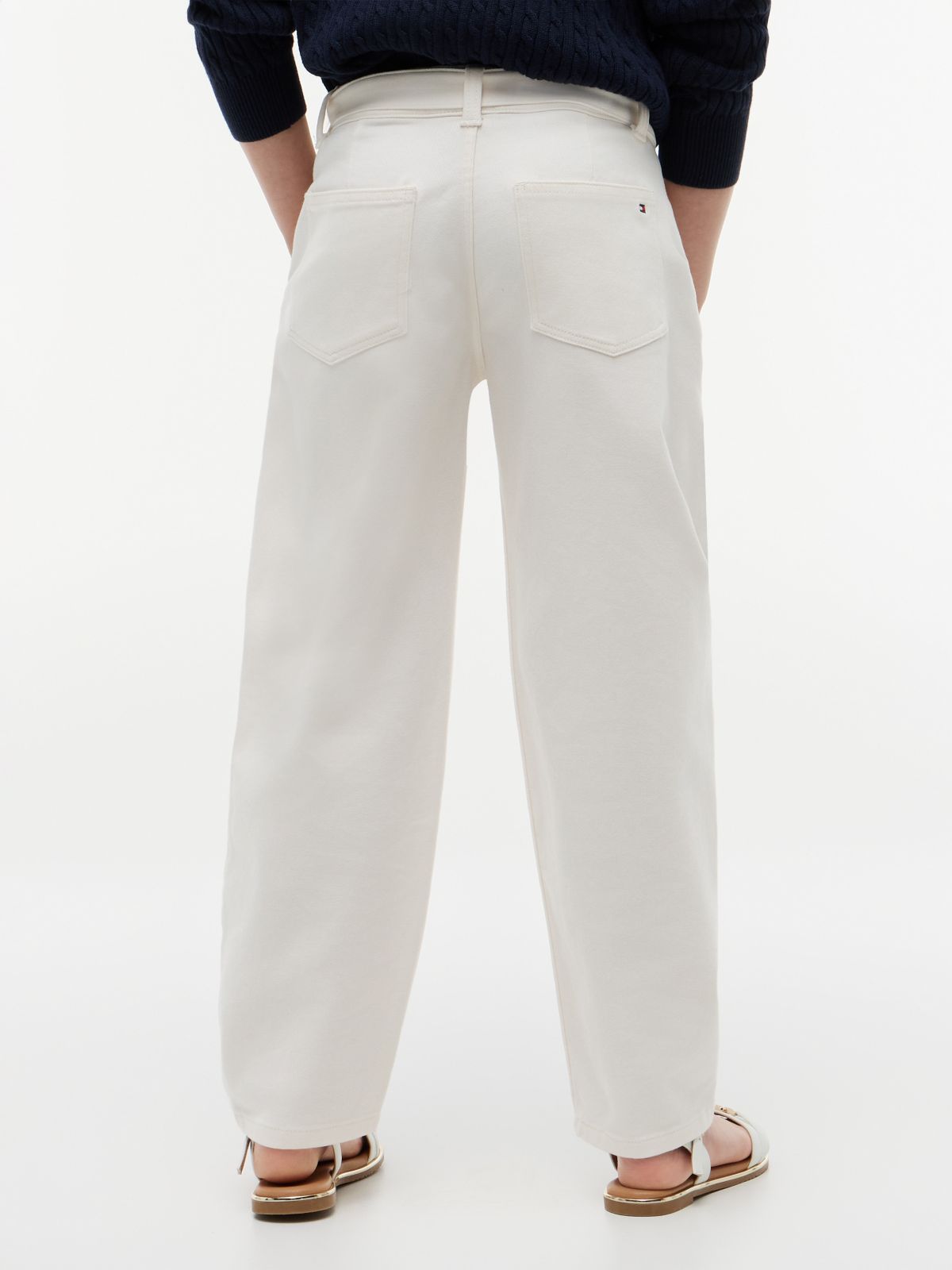Kids' Belted Barrel Pant — Ancient White