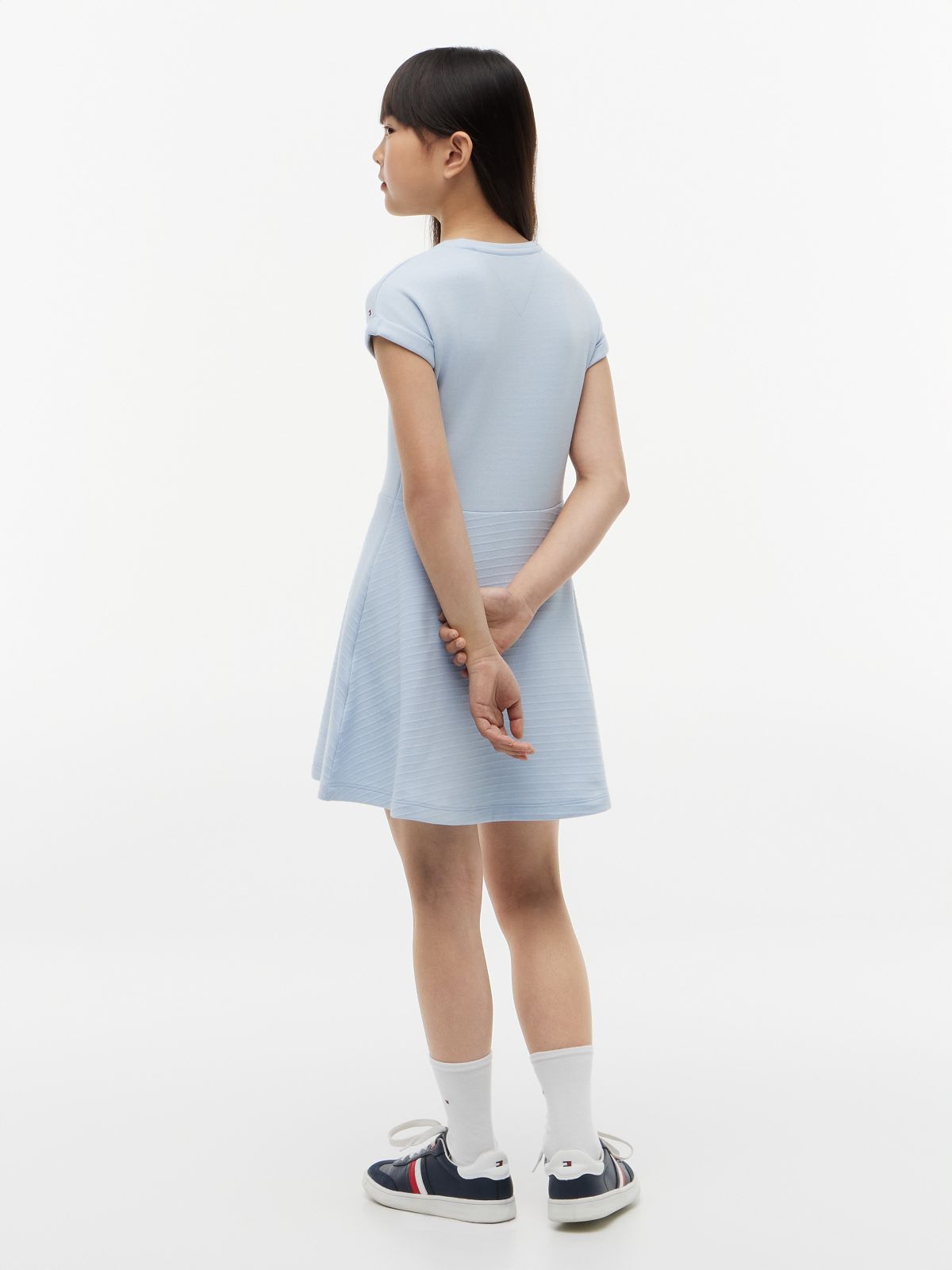 Kids' Tonal Flag Logo Skater Dress — Breezy Blue