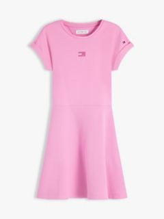 Kids' Tonal Flag Logo Skater Dress — Pink Daisy 5
