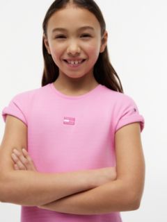 Kids' Tonal Flag Logo Skater Dress — Pink Daisy 3