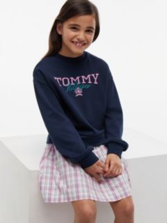 Kids' Sweatshirt Combo Dress — Navy Check 2
