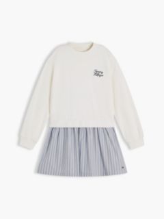 Kids' Sweatshirt Combo Dress — Breezy Blue Stripes 5