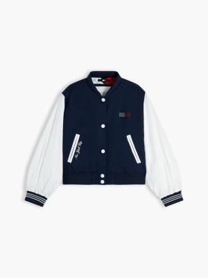 Детские куртки Tommy Hilfiger Kids' Rhinestone Logo Colorblock Bomber — фото 6