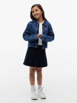 Детские куртки Tommy Hilfiger Kids' Rhinestone Flag Zip Denim Jacket — фото 2