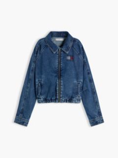 Kids' Rhinestone Flag Zip Denim Jacket — Medium Denim 5