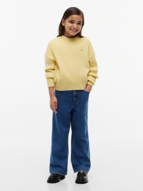 Детские джинсы Tommy Hilfiger Kids' Mid Wash High-Rise Wide Leg Jean