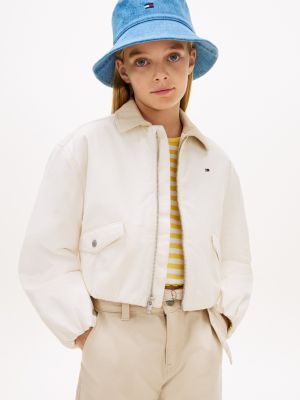 Kids' Multicolor Puff Logo Jacket, Ancient White