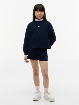 Kids' Tonal Flag Sweatshort, Dark Night Navy