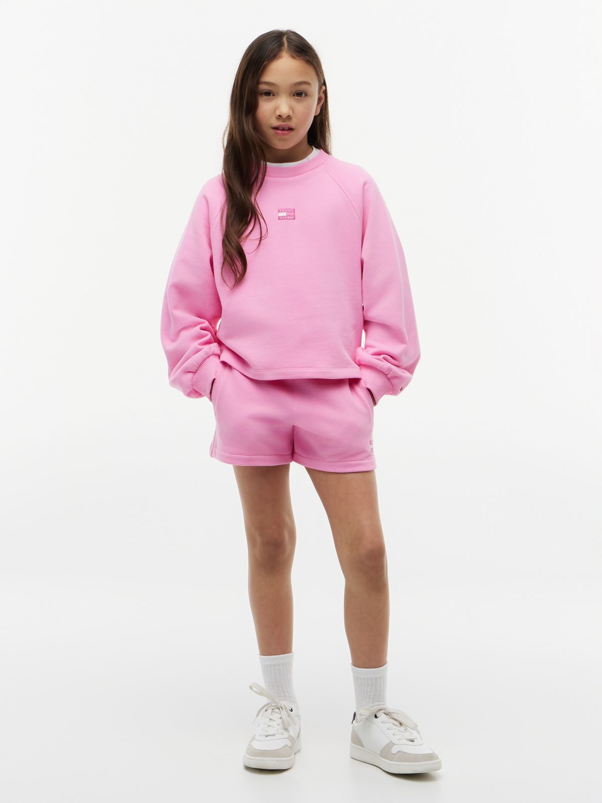 Kids' Tonal Flag Sweatshort — Pink Daisy