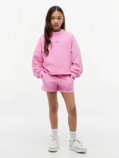 Kids' Tonal Flag Sweatshort — Pink Daisy 2