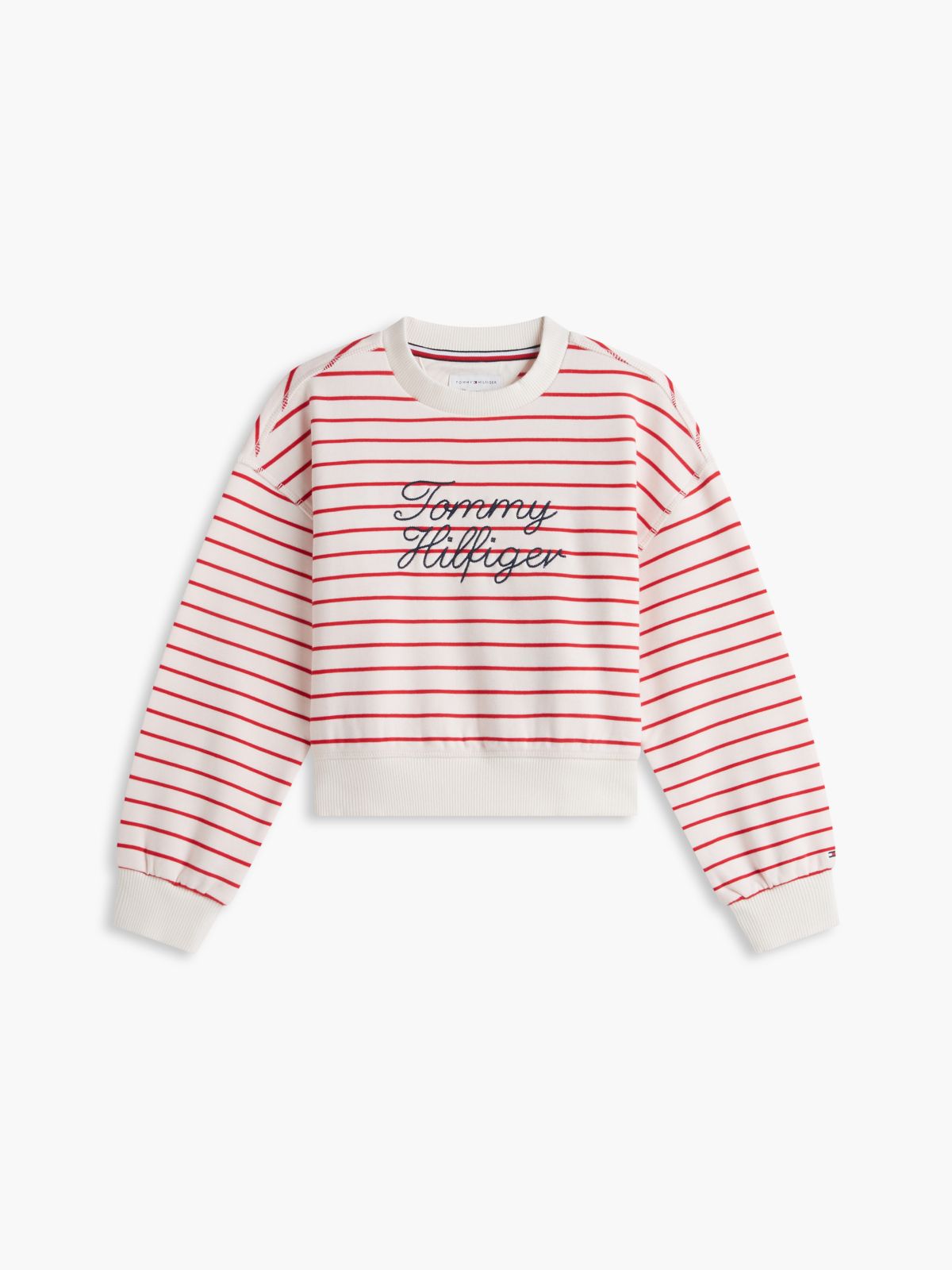 Kids' Hilfiger Logo Sweatshirt — Primary Red Stripes