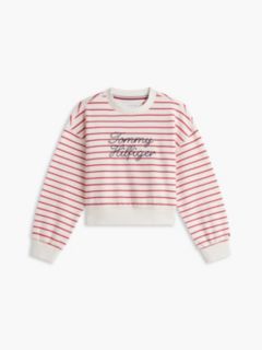 Kids' Hilfiger Logo Sweatshirt — Primary Red Stripes 5