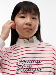 Kids' Hilfiger Logo Sweatshirt — Primary Red Stripes 3