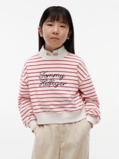 Kids' Hilfiger Logo Sweatshirt — Primary Red Stripes 1