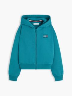 Kids' Tommy Rhinestone Flag Zip Hoodie — Platinum Teal 5