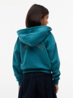 Kids' Tommy Rhinestone Flag Zip Hoodie — Platinum Teal 4