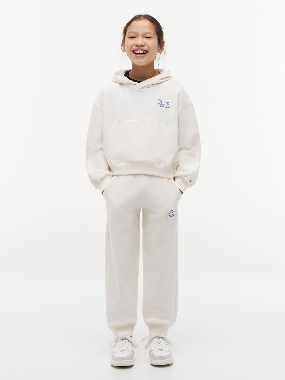 Kids' Hilfiger Logo Sweatpant — Ancient White