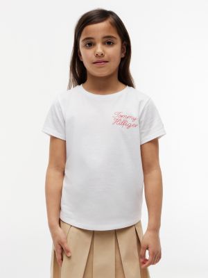 Kids' Script Logo T-Shirt, White