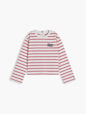 Детские футболки Tommy Hilfiger Kids' Tommy Logo Striped T-Shirt — фото 5