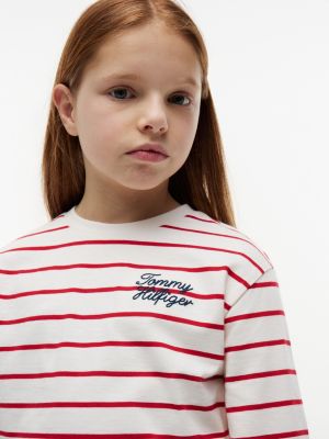 Детские футболки Tommy Hilfiger Kids' Tommy Logo Striped T-Shirt — фото 3