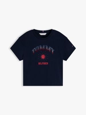 Детские футболки Tommy Hilfiger Kids' Rhinestone Tommy Logo T-Shirt — фото 5