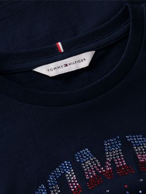 Детские футболки Tommy Hilfiger Kids' Rhinestone Tommy Logo T-Shirt — фото 6