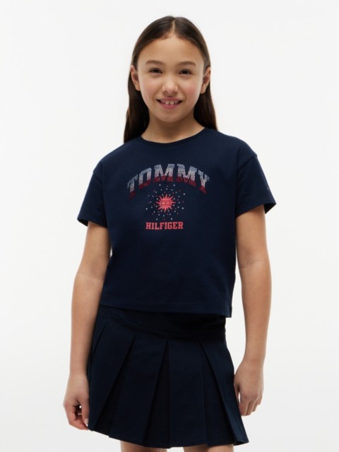 Детские футболки Tommy Hilfiger Kids' Rhinestone Tommy Logo T-Shirt