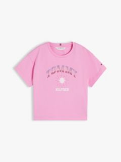 Kids' Rhinestone Tommy Logo T-Shirt — Pink Daisy 5