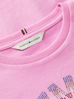 Kids' Rhinestone Tommy Logo T-Shirt — Pink Daisy 6