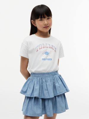Kids' Rhinestone Tommy Logo T-Shirt, White