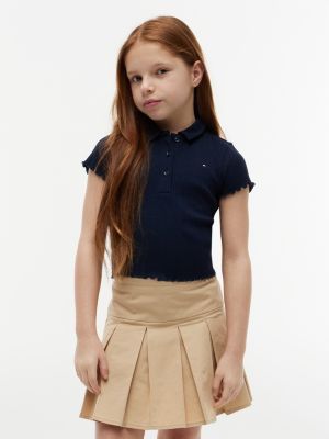 Kids' Pointelle Polo, Navy