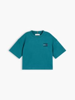 Kids' Tommy Logo Rhinestone Flag T-Shirt — Platinum Teal 6