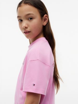 Детские футболки Tommy Hilfiger Kids' Tommy Logo Rhinestone Flag T-Shirt — фото 3