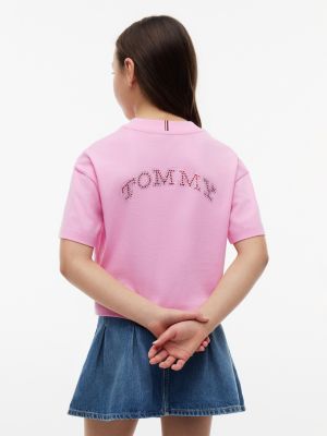 Детские футболки Tommy Hilfiger Kids' Tommy Logo Rhinestone Flag T-Shirt — фото 4