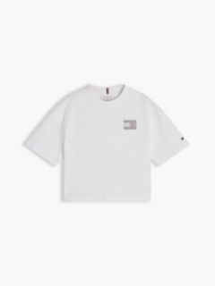 Kids' Tommy Logo Rhinestone Flag T-Shirt — White 5