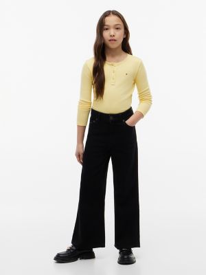 Детские брюки Tommy Hilfiger Kids' Black Wash High-Rise Wide Leg Pant — фото 2