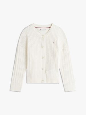 Kids' Pointelle Cable Knit Cardigan