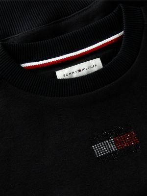 Детские худи Tommy Hilfiger Kids' Rhinestone Flag Logo Sweatshirt — фото 6